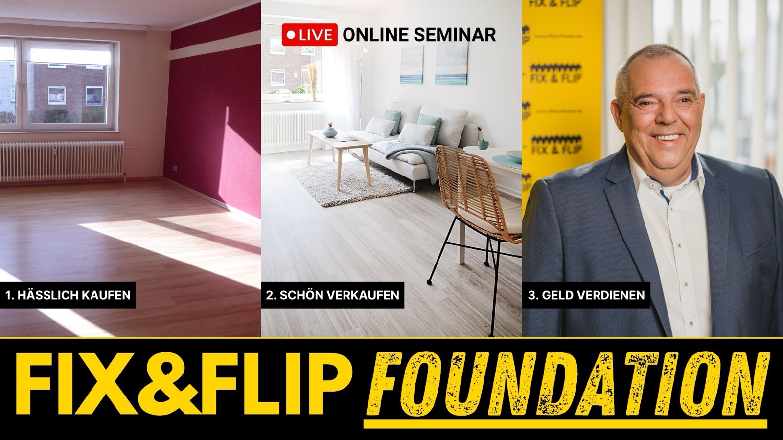 FIX&FLIP Foundation Online-Seminar: Praxis-Einstieg in den Immobilienhandel